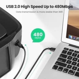 Thumbnail Dây máy in USB 2.0 chuẩn A đực sang chuẩn B đực UGREEN US135 | 3 lớp chống nhiễu | Tốc độ truyền dữ liệu 480Mbps 3