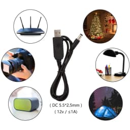 Thumbnail Dây nối ắc quy SGALAS DC 5V sang DC 9V/ 12V dài 1m cổng USB 2.1x5.5mm cho Arduino Wifi 1