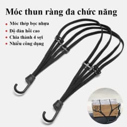 Thumbnail Dây ràng hàng xe máy MYT Dây thun ràng mũ bảo hiểm tích hợp 4 sợi bản đàn hồi cao có thể điều chỉnh kèm hai móc treo 1