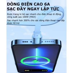 Thumbnail Dây sạc 3 đầu Gutek C30 sạc nhanh 100W cho các dòng điện thoại cổng Type-C Androi iP Light dây rút gọn gàng 1
