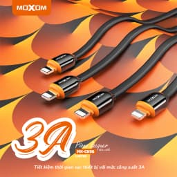 Thumbnail Dây sạc 3A chuyên dụng dành cho 6 7 8 plus x xs max 11 12 13 pro max chất liệu sơn Piano siêu bền MOXOM CB96 1