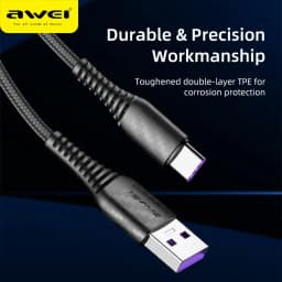 Thumbnail Dây sạc Awei CL-69 Sạc nhanh 40W USB Type C Dây bện nylon An Toàn Ổn Định Chính hãng 1