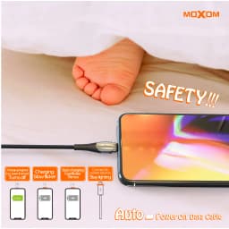 Thumbnail Dây sạc Lighting/Type-C/Micro tự ngắt MOXOM bọc dù dùng cho 7 8 x xs max 11 12 13 14 Samsung Oppo Xiaomi Redmi 4