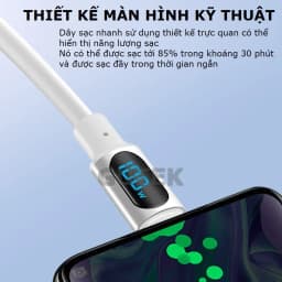 Thumbnail Dây sạc nhanh 100W Type-C chính hãng có màn hình Led báo công suất cáp sạc – Gutek S520 2