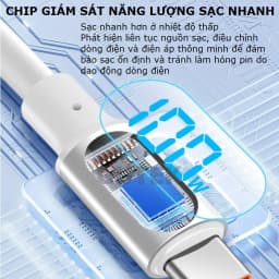 Thumbnail Dây sạc nhanh 100W Type-C chính hãng có màn hình Led báo công suất cáp sạc – Gutek S520 3