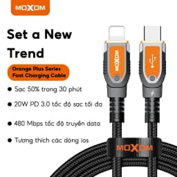 Thumbnail Dây sạc nhanh 20w TypeC to L chuyên dùng cho xsmax 11 12 13 14 promax siêu bền bỉ MOXOM CB89 dài 1m 1