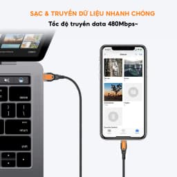 Thumbnail Dây sạc nhanh 20w TypeC to L chuyên dùng cho xsmax 11 12 13 14 promax siêu bền bỉ MOXOM CB89 dài 1m 4