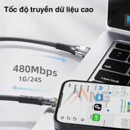 Thumbnail Dây Sạc nhanh ip Rockspace Z21 chuẩn sạc nhanh dây dù dài 1m siêu bền-Hàng bảo hành 12 tháng 2