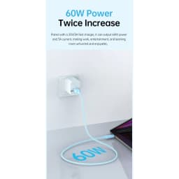 Thumbnail Dây sạc type c Awei 60W sạc nhanh 4 trong 1 USB Type C Dây bện nylon 1M cho điện thoại Android 2