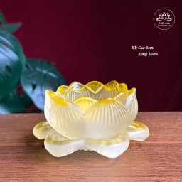 Thumbnail Đế Nến Hoa Sen Lưu Ly, Màu Trắng, Vàng, Xanh - Tuệ Nga 3