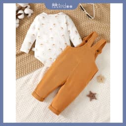 Thumbnail Dễ Thương Bộ Trang Phục 2 Mảnh Gồm Áo Tay Dài In Chữ Và Quần Dài Hình Gấu Đáng Yêu Cho Bé Trai 0-2 Tuổi 3