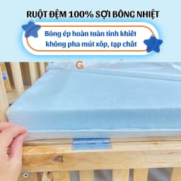 Thumbnail Đệm Cũi Cho Bé GOLDCAT Cắt May Theo Yêu Cầu, Chất Liệu Bông Ép, Độ Dày Tiêu Chuẩn 5cm, Thoáng Khí, Đàn Hồi Tốt 4
