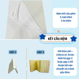 Thumbnail Đệm Cũi Vải Cho Bé GOLDCAT Size 60x120CM, Chất Liệu Bông Ép Tiêu Chuẩn 5cm Đàn Hồi Tốt Thấm Hút Mồ Hôi 1