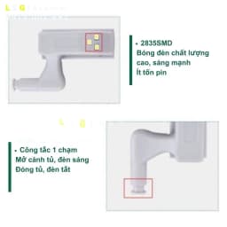 Thumbnail Đèn LED gắn bản lề tủ tự động sáng nhỏ gọn cảm biến thông minh cho tủ quần áo tủ bếp tiện ích 2
