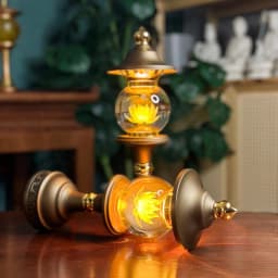 Thumbnail Đèn Thờ Hoa Sen Pha Lê Hình Cầu, Thân Hợp Kim Nâu, Đèn Thờ LED - Tuệ Nga 2