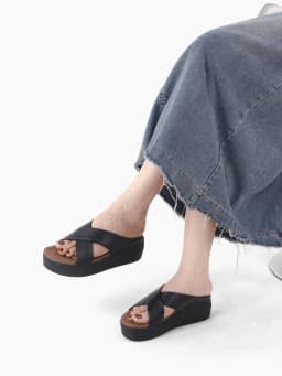 Thumbnail Dép Bánh Mì Nữ Cillie Quai Chéo Mềm Đế Cao Tôn Dáng Không Đau Mỏi Chân DE18 4