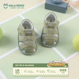 Thumbnail Dép bé gái tập đi Ualarogo sandal đế cao su chống trượt an toàn quai dán điều chỉnh rộng chật 5584 1