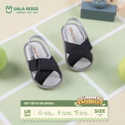 Thumbnail Dép bé trai bé gái tập đi Ualarogo sandal đế cao su chống trượt quai dán điều chỉnh rộng chật 5667 2