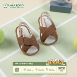 Thumbnail Dép bé trai bé gái tập đi Ualarogo sandal đế cao su chống trượt quai dán điều chỉnh rộng chật 5667 3
