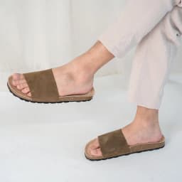 Thumbnail Dép Birken Đế Trấu BIOLINE Official Thiết Kế Unisex Quai Nguyên Tấm Da Bò Nâu Đậm - DK05 1