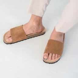 Thumbnail Dép Birken Đế Trấu BIOLINE Official Thiết Kế Unisex Quai Nguyên Tấm Da Bò Nâu Đậm - DK05 2
