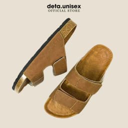 Thumbnail Dép Birken đế trấu nam da sáp tái chế 2 quai ngang xé dán Detaunisex lót si - DEBO25 2