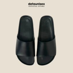 Thumbnail Dép Birken đế trấu nam nữ quai bảng ngang DETAUNISEX màu đen lót đen - DETA12F 1