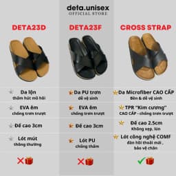 Thumbnail Dép Birken Đế Trấu Quai Chéo Nam Nữ Chữ X DETAUNISEX - DETA23 1