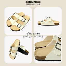 Thumbnail Dép Birken đế trấu quai ngang 2 khoá nam nữ thời trang DETAUNISEX - DETA21TD 2