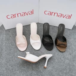 Thumbnail Dép Cao Gót Nữ Carnaval Gót Cao 7cm - 9cm Siêu Tôn Dáng Quai Ngang Trang Trí Nơ Siêu Xinh - VS91 2