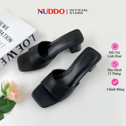 Thumbnail Dép Cao Gót Nữ Công Sở Đế Vuông 5 Phân, Guốc Sandal Nữ Hở Mũi Quai Ngang Êm Chân NUDDO _ND321 1
