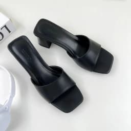 Thumbnail Dép Cao Gót Nữ Công Sở Đế Vuông 5 Phân, Guốc Sandal Nữ Hở Mũi Quai Ngang Êm Chân NUDDO _ND321 4