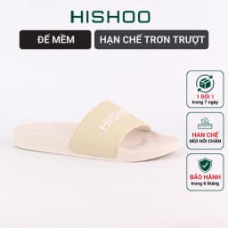 Thumbnail Dép cao su quai ngang slipper quai nhựa KEM trẻ em cao cấp nam, nữ HISHOO siêu nhẹ thời trang size 36 - 44 N112 1
