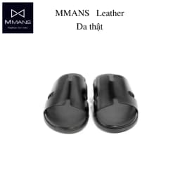 Thumbnail Dép da nam quai ngang chữ H thương hiệu MMANS màu đen da tấm đế 2 lớp cao cấp tinh tế đơn giản 4