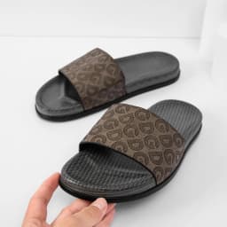 Thumbnail Dép da nam quai ngang MMANS màu xám họa tiết da tấm đế 2 lớp cao cấp tinh tế đơn giản êm ái bền bỉ 2