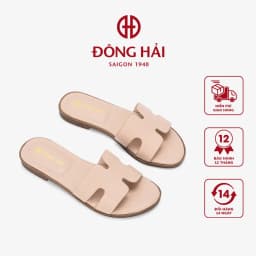 Thumbnail Dép Da Nữ Đông Hải Quai Ngang Basic Chữ H Đế Bệt - D7723 1