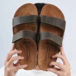 Thumbnail Dép đế trấu birken nam nữ unisex quai ngang đi học công xở xé dán da Bò bigsize chính hãng Hishoo VNXK  M105 3