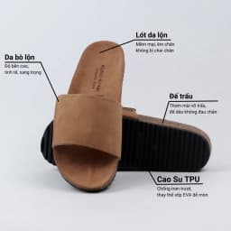 Thumbnail Dép đế trấu birken nam nữ unisex BÒ da lộn Xé Dán quai ngang chính hãng BIGSIZE 35 - 43 Hishoo R103 2