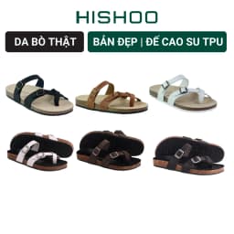 Thumbnail Dép Đế Trấu Nam Nữ Birken Xỏ Ngón Da Bò Sáp Hishoo M098 1