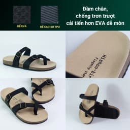 Thumbnail Dép Đế Trấu Nam Nữ Birken Xỏ Ngón Da Bò Sáp Hishoo M098 2