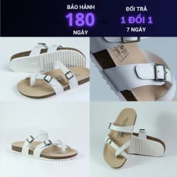 Thumbnail Dép Đế Trấu Nam Nữ Birken Xỏ Ngón Da Bò Sáp Hishoo M098 4