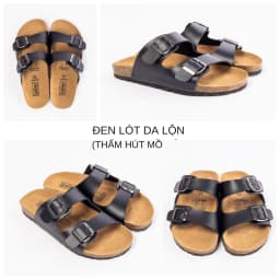 Thumbnail Dép đế trấu quai ngang 2 khoá Birken phong cách văn phòng Bioline - PU 01 4