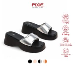 Thumbnail Dép Đế Xuồng Quai Ngang Da Mềm Cao 7cm Pixie H367 1