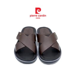 Thumbnail Dép nam Pierre Cardin Pháp da bò thật cao cấp, kiểu dáng quai chéo có khóa, đế cao su - 158 chính hãng 2