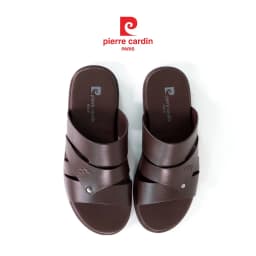 Thumbnail Dép nam Pierre Cardin Pháp da bò cao cấp, quai chéo ngang đế cao su chống trượt, không gây hôi chân - 163 1