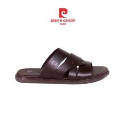 Thumbnail Dép nam Pierre Cardin Pháp da bò cao cấp, quai chéo ngang đế cao su chống trượt, không gây hôi chân - 163 4