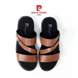 Thumbnail Dép nam Pierre Cardin Pháp da bò thật cao cấp, thiết kế quai chéo, đế cao su 161 - Hàng chính hãng 1