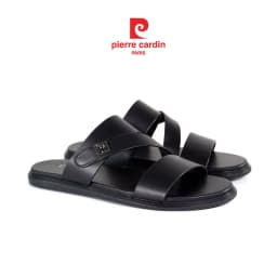 Thumbnail Dép nam Pierre Cardin Pháp da bò thật cao cấp, thiết kế quai chéo, đế cao su 161 - Hàng chính hãng 2
