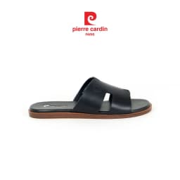 Thumbnail Dép nam Pierre Cardin Pháp da bò thật, quai ngang, đế bằng thời trang khắc logo 164 - Hàng chính hãng 4