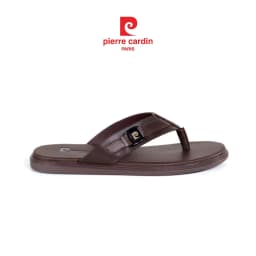 Thumbnail Dép nam Pierre Cardin Pháp da bò thật, đế cao su khắc logo, không bám vân mồ hôi 160 - Hàng chính hãng 3